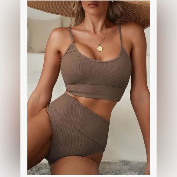 Brown Women's Swim Set - Picture 1 of 5